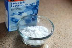 Use baking soda to clean hot water stains