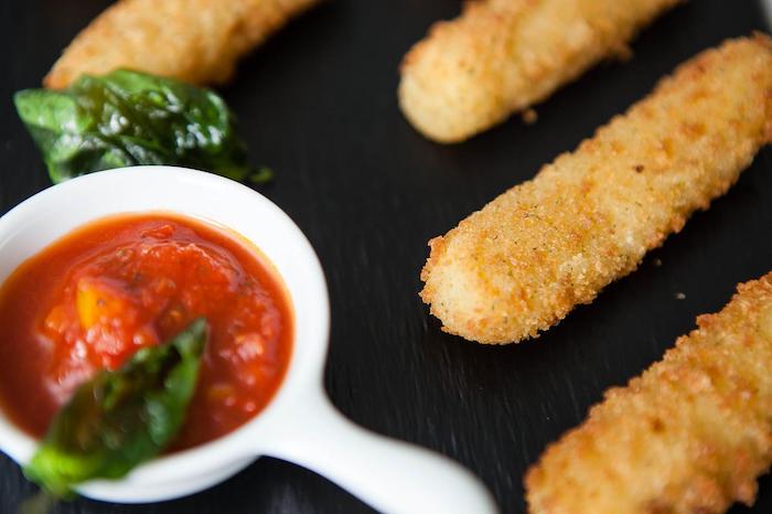 Dipping Sauce with mozzarella sticks